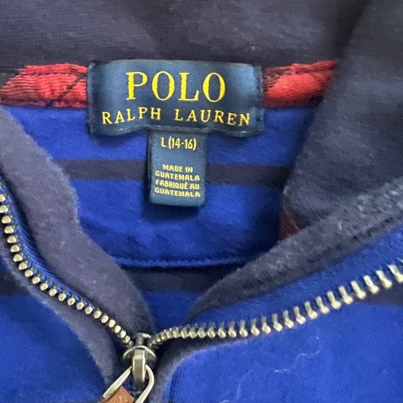 Boys Polo Ralph Lauren Half Zip Size Large - Picture 2 of 2
